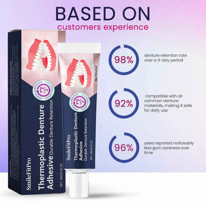 SmileFitPro® Thermoplastic Denture Adhesive ⏳ Durable Denture Retention