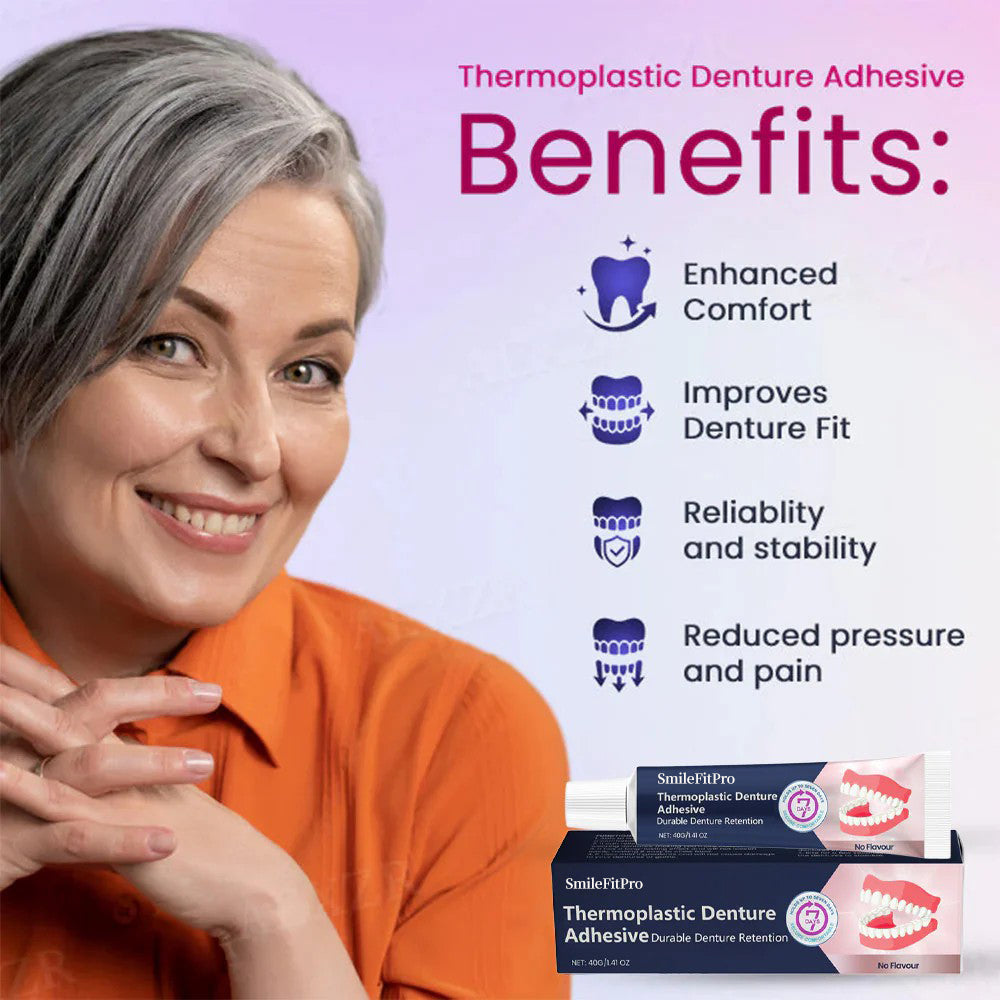 SmileFitPro® Thermoplastic Denture Adhesive ⏳ Durable Denture Retention