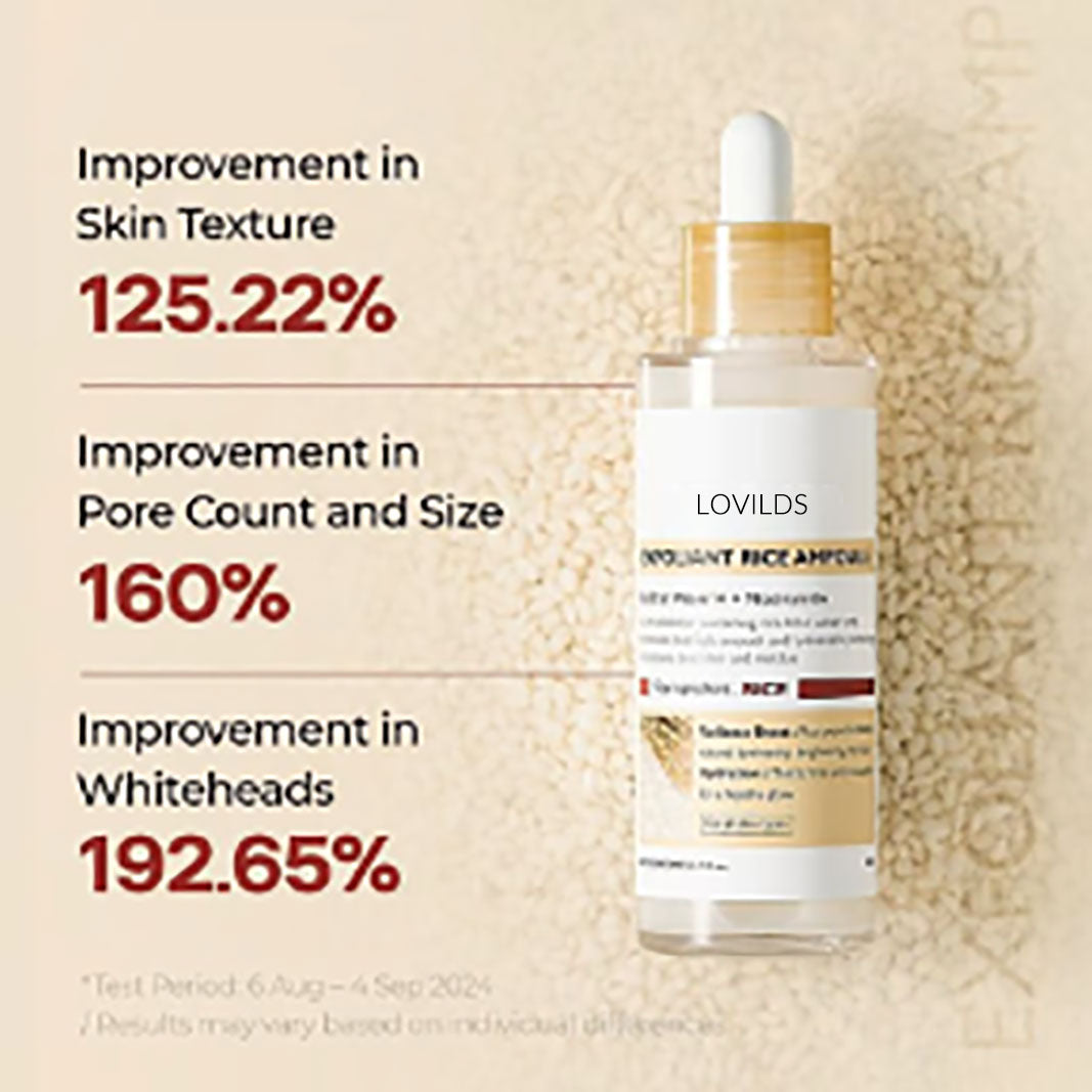 LOVILDS Glow Rice Ampoule Duo - Serums for Brightening, Exfoliating, and Moisturizing🌾