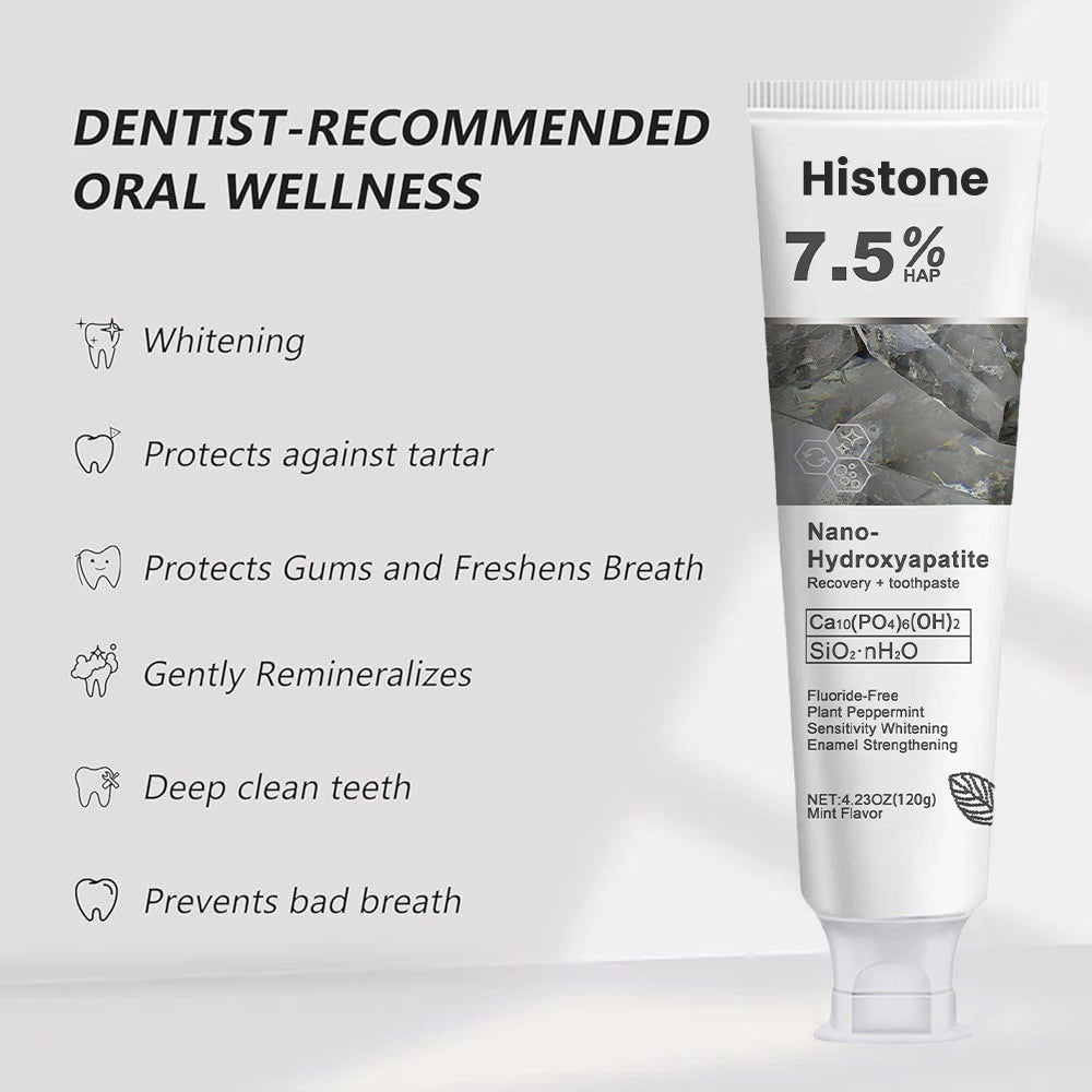 š„HistoneĀ® Fluoride-Free Hydroxyapatite Enamel Repairing Breath Freshening Whitening Toothpaste