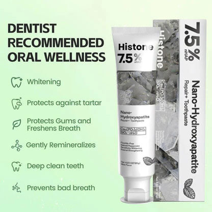 š„HistoneĀ® Fluoride-Free Hydroxyapatite Enamel Repairing Breath Freshening Whitening Toothpaste