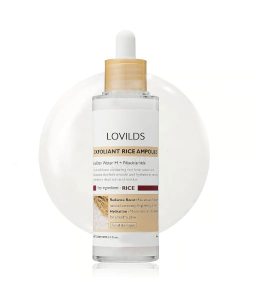 LOVILDS Glow Rice Ampoule Duo - Serums for Brightening, Exfoliating, and Moisturizing🌾