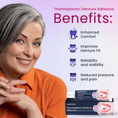 SmileFitPro®  Thermoplastic Denture Adhesive ⏳ Durable Denture Retention