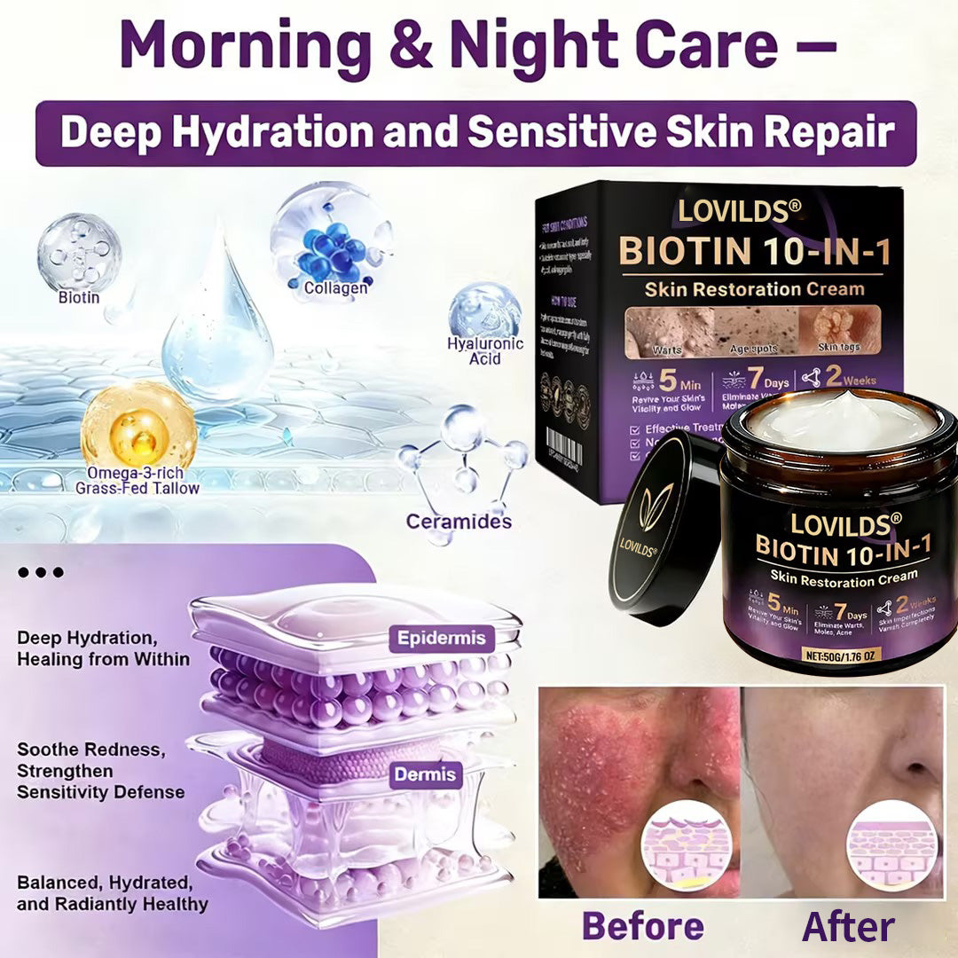 Made and Shipped from UK ✨LOVILDS® Biotin 10-in-1 Skin Restoration Cream🌻🌻